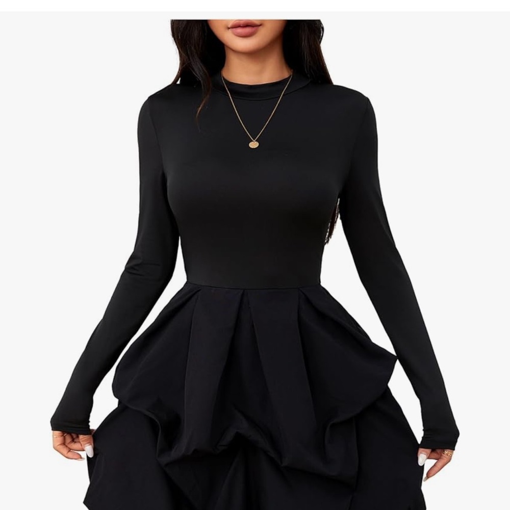 Chic Black Long Sleeve Women's Dress NWOT